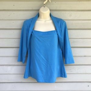 Linda Leal Teal Fitted Top